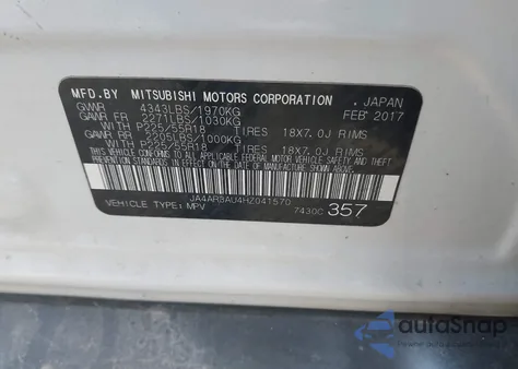 2017 Mitsubishi Outlander Sport 2.0 Es из США, поврежденный, VIN JA4AR3AU4HZ041570